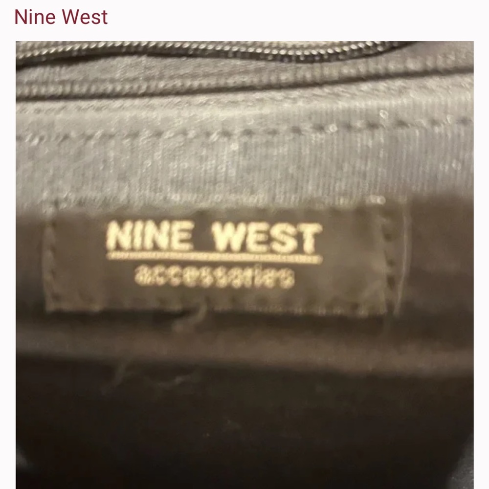 Nine West Genuine Leather Black Crossbody Bag Purse Handbag